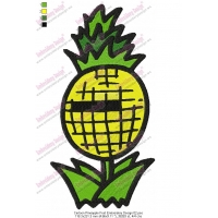 Cartoon Pineapple Fruit Embroidery Design 02